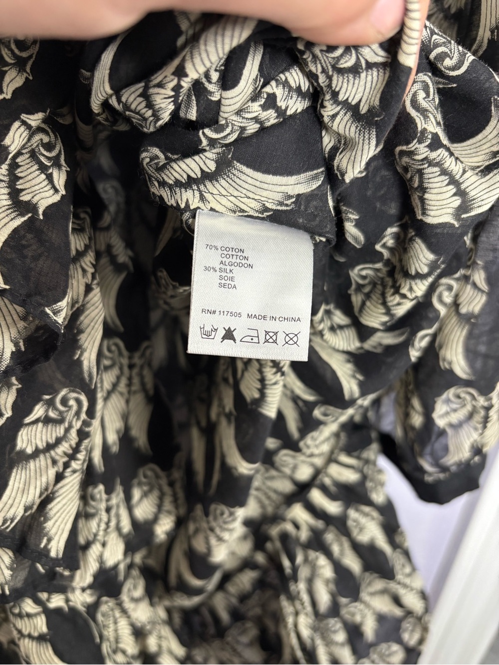 Faith Connexion Angel Wings Puff Sleeve Whimsical Goth Cotton Silk Tunic Dress M - Picture 7 of 9